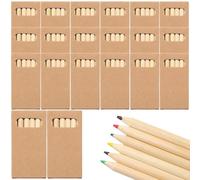 DAKLUNAR Lot de 20 Étuis de Crayons de Couleur Avec 6 Crayons Chacun - Rouge, Jaune, Marron, Vert, Bleu, Noir - Multicolores en Bois Pour le Dessin