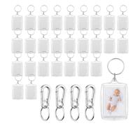 DAKLUNAR Lot de 30 porte-clés pour photo, en acrylique, photo des deux côtés, image vierge pour anniversaire, anniversaire, bricolage, cadeau de famille, amis, 5,5 × 4, transparent, konventionell