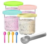 DAKLUNAR Ninja Creamy Deluxe Lot de 4 récipients pour machine à glace NC501 NC500 Series 680 ml, 11 en 1, sans BPA, passe au lave-vaisselle