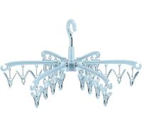 DAKLUNAR Petit séchoir à linge 24 cônes - Séchoir à linge rotatif pliable - Coupe-vent - Durable - Pour shorts, sous-vêtements, petits objets (bleu)