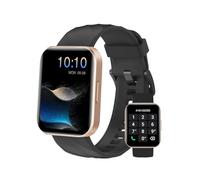 Dakofied Montre Connectée Homme Femme Appel Bluetooth Podometre Cardiofrequencemetre Oxymetre Montre Sport Etanche IP68 Cycle Menstruel Suivi Sommeil Notification pour Android iOS (Or Noir)