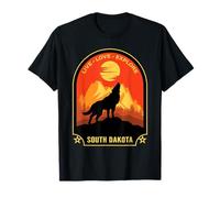 Dakota du Sud Live Love Explore Wolf Design T-Shirt