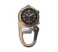 Dakota Mini montre de poche microlight à clip avec lampe de poche blanche - Mini montre style armée suisse & cadeau militaire - Vert armée