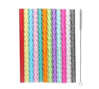 Dakoufish Lot de 12 pailles réutilisables en plastique transparent de 15,2 cm pour mini gobelets Mason Jar courts de 177 à 236,8 g, pailles de rechange avec brosse de nettoyage (15,2 cm, 12 couleurs)