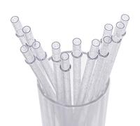 Dakoufish Lot de 12 paillettes réutilisables de 33 cm en Tritan rigide et épais de qualité alimentaire, passent au lave-vaisselle + une brosse de nettoyage (33 cm, transparent)
