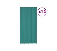 vidaXL Panneaux de toiture 12 pcs Acier galvanisé Vert 100x45 cm