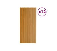 Vidaxl Panneaux De Toiture 12 Pcs Acier Galvanisé Bois Clair 100x45 Cm
