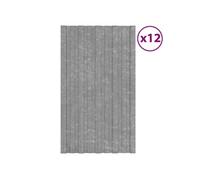 vidaXL Panneaux de toiture 12 pcs Acier galvanisé Argenté 80x45 cm