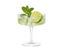 DAL CERO Verre à Martini Linea 200 ml - Verre à cocktail au design vintage côtelé - Verre d'apéritif élégant pour cocktails et desserts - Manche court - Également disponible en lot de 2 à 12 (Linea