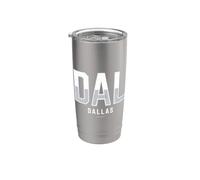 DAL Dallas Texas Abréviation de ville vieilli Gobelet isotherme en acier inoxydable double paroi