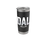 DAL Dallas Texas Abréviation de ville vieilli Gobelet isotherme en acier inoxydable double paroi