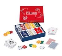 Dal Negro - Jeu Professionnel Complet de Cartes et jetons de Poker, composé de 125 jetons, 2 Jeux de Poker et 5 dés