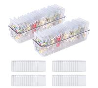 Dalababa 2 Pièces Boîte à Bijoux avec 100 Pièces Sacs à Fermeture Organisateur de Bijoux Transparentes Boîte de Rangement pour Colliers Bagues Bracelets Boucles d'oreilles
