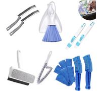 DALAETUS 11 Pièces Brosses de Nettoyage Kit, 2 en 1 Brosses de Nettoyage de Rainure de Fenêtre, Raclette à vitre, Outil de Nettoyage pour Stores, Porte, Fenêtre, Salle de Bain, Cuisine