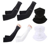 DALAETUS 14 Pièces Jeu de Manchons de Protection Solaire, Manchettes de Protection UV avec Foulard de Protection Solaire pour Cyclisme, Conduite, Golf, Randonnée, Course à Pied