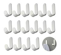 DALAETUS 16 Pièces Crochet Adhesif Acier Inoxydable Kit, 6 * 3 * 1.8cm Crochet Adhesif Mural, Crochet Mural forme de L Sans Perçage pour Cuisine Salle de Bain(Argent)