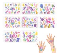 DALAETUS 16 Pièces Dessin Animé Mignon pour Enfants Tatouage, My Little Pony Autocollants, Tatouage Ephémère pour Garçons, Filles, Anniversaire D'enfant, Fournitures Scolaires