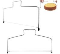 DALAETUS 2 Pièces Coupe-Gâteau Réglable Ondulé Set, Gateau à Trancher pour Couper le Gâteau D'anniversaire, Coupe-Gâteau à Fil pour Diviser la PâTe à Pain et Les Nouilles