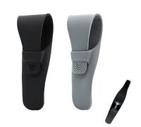 DALAETUS 2 Pièces Étuis de Rasoir en Silicone, Étui de Protection pour Rasoir, Housse de Protection pour Rasoir Manuel Imperméable et Souple pour Le Voyage - Noir et Gris