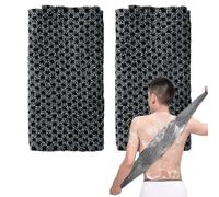 DALAETUS 2 Pièces Gommage du Japonais Set, Serviette Exfoliant pour le Dos, Débarbouillettes pour Homme Femme (Noir)