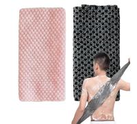 DALAETUS 2 Pièces Gommage du Japonais Set, Serviette Exfoliant pour le Dos, Débarbouillettes pour Homme Femme (Noir Rose)