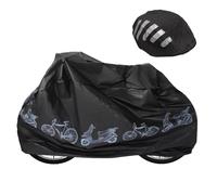 DALAETUS 2 Pièces Housse de Vélo Kit, Housse de Protection Housse de Casque, Bâche de Protection Vélo, Bâche de Vélo Stockage Extérieur, Imperméable, Anti-pluie, Anti-neige, Protection UV