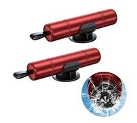 DALAETUS 2 Pièces Outil d'urgence Brise Vitre Coupe Ceinture avec 2 Supports - 2-en-1 Marteau Brise Vitre Voiture et Coupe Ceinture, Coupe Ceinture Brise Vitre, Sécurité Auto, Rouge