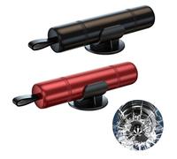 DALAETUS 2 Pièces Outil d'urgence Brise Vitre Coupe Ceinture avec 2 Supports - 2-en-1 Marteau Brise Vitre Voiture et Coupe Ceinture, Coupe Ceinture Brise Vitre, Sécurité Auto, Rouge et Noir