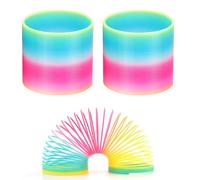 DALAETUS 2 Pièces Rainbow Spiral Jouet Set, 6.5 x 6cm Ressorts en Spiral pour Garçons Filles, Bobine Jouet Parfait pour Les Cadeaux de fête