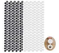 DALAETUS 200 Pcs Capuchons de Couvercle Set, à Vis ArticuléS Bouchons Couvercles ArticuléS en Plastique Vis M4, à Bouton-Pression Remplacement à Clipser Recouvrir Les TêTes de Vis - Noir et Blanc