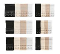 DALAETUS 24 Pièces Femme Extensions de Soutien-Gorge Kit, Confort Extension Soutien Gorge, Élastique Rallonge Soutien Gorge (Blanc + Noir + Couleur Chair + Abricot)