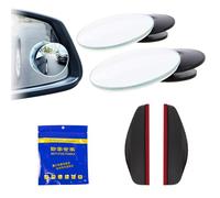 DALAETUS 5 Pièces Miroir d'Angle Mort Kit, Rotatifs à 360° Rétroviseur d'Angle Mort avec Protecteur Contre la Pluie, Chiffon pour Miroir, Adhésif Régable Angle Mort Miroir pour Voitures, SUV, Camions