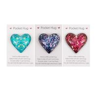 DALAETUS Lot de 3 jolis cœurs de poche, mini jetons de poche mignons en 3 styles, décoration de poche, cadeau spécial d'encouragement pour anniversaire, Noël, fête des mères, Saint-Valentin pour