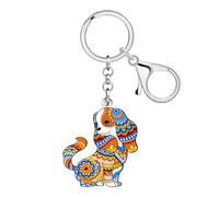 DALANE Acrylique Chien Mignon Cadeaux pour Femmes Filles Cavalier King Charles Épagneul Porte-clés Accessoires pour les Amoureux des Chiens