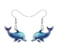 DALANE Acrylique Dauphins Boucles D'oreilles Gouttes Pendantes Animé Poisson Mer Océan Animaux Bijoux pour Femmes Filles Enfants Cadeaux Décor Charms