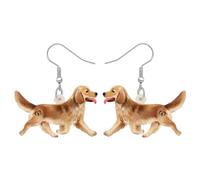 DALANE Acrylique Golden Retriever Chien Boucles D'oreilles Pendants Chiot Animaux Bijoux Animaux Cadeaux pour Femmes Filles Enfants (Marron)
