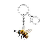 DALANE Acrylique Porte-clés Bourdon Mignon Clés de Voiture Portefeuille Porte-clés Chaînes Insecte Miel Abeille Cadeaux pour Femmes Filles Accessoires (Beige)