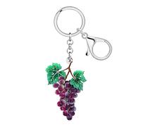 DALANE Acrylique Violet Grappe de Raisins Fruit Porte-clés Clés de Voiture Sacs à Main Sacs à Main Porte-clés Accessoires Cadeaux pour Femmes Filles Breloques (Viola)
