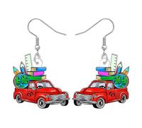 DALANE Boucles D'oreilles Drôles Acrylique Enseignants Pendentifs Livres Voitures Bus Scolaires Cadeaux Enseignants D'appréciation pour Femmes Filles Enfants Rentrée Scolaire