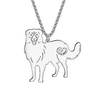 DALANE Collier de Chien Collie en Acier Inoxydable Plaqué Or 18K Pendentif Chiot Bijoux pour Animaux Chihuahua Cadeaux pour Femmes Filles Amoureux des Chiens (Berger Australien Plaqué Argent)