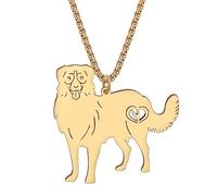 DALANE Collier de Chien Collie en Acier Inoxydable Plaqué Or 18K Pendentif Chiot Bijoux pour Animaux Chihuahua Cadeaux pour Femmes Filles Amoureux des Chiens (Berger Australien Plaqué Or)