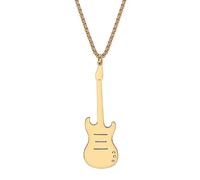 DALANE Collier de Guitare Basse en Acier Inoxydable Pendentif Plaqué Or 18K Bijoux de Mode pour Instruments Musique pour Les Femmes et les Filles Cadeaux de Fantaisie (Plaqué Or A)