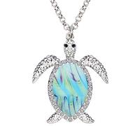 DALANE Collier Tortue Alliage Émaillé Pendentif Tortue Mer Animaux de l’océan Bijoux pour Femmes Filles Charms Cadeaux (Vert)