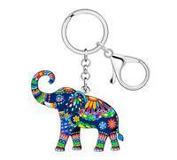 DALANE Porte-clés Éléphant Bohème Mignon en Acrylique Porte-clés Clés de Voiture Accessoires de Portefeuille Cadeaux Bohèmes pour Femmes Filles et Amoureux des Animaux
