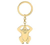 DALANE Porte-clés Gorille Acier Inoxydable Avec Cœur Cadeaux pour Femmes Filles Porte-clés Singe pour Voiture Charms pour Sac à Dos (Plaqué Or)