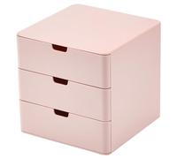 Dalanpa Organisateur de courtoisie à 3 tiroirs, rangement compact de petite taille, rose