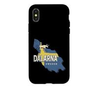 Dalarna Suède Carte de Province rétro Souvenir Vintage Coque pour iPhone X/XS