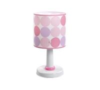 Dalber - Lampe de chevet enfant - Colors - Motif cercles rose, L 15 cm, H 30 cm