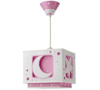Dalber - 63232s - Lustre Carré Plastique - Lune/Etoiles - Rose