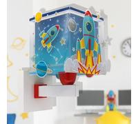 Dalber Applique murale enfant Rocket Fusée spatiale système solaire, 63359, E27, Bleu